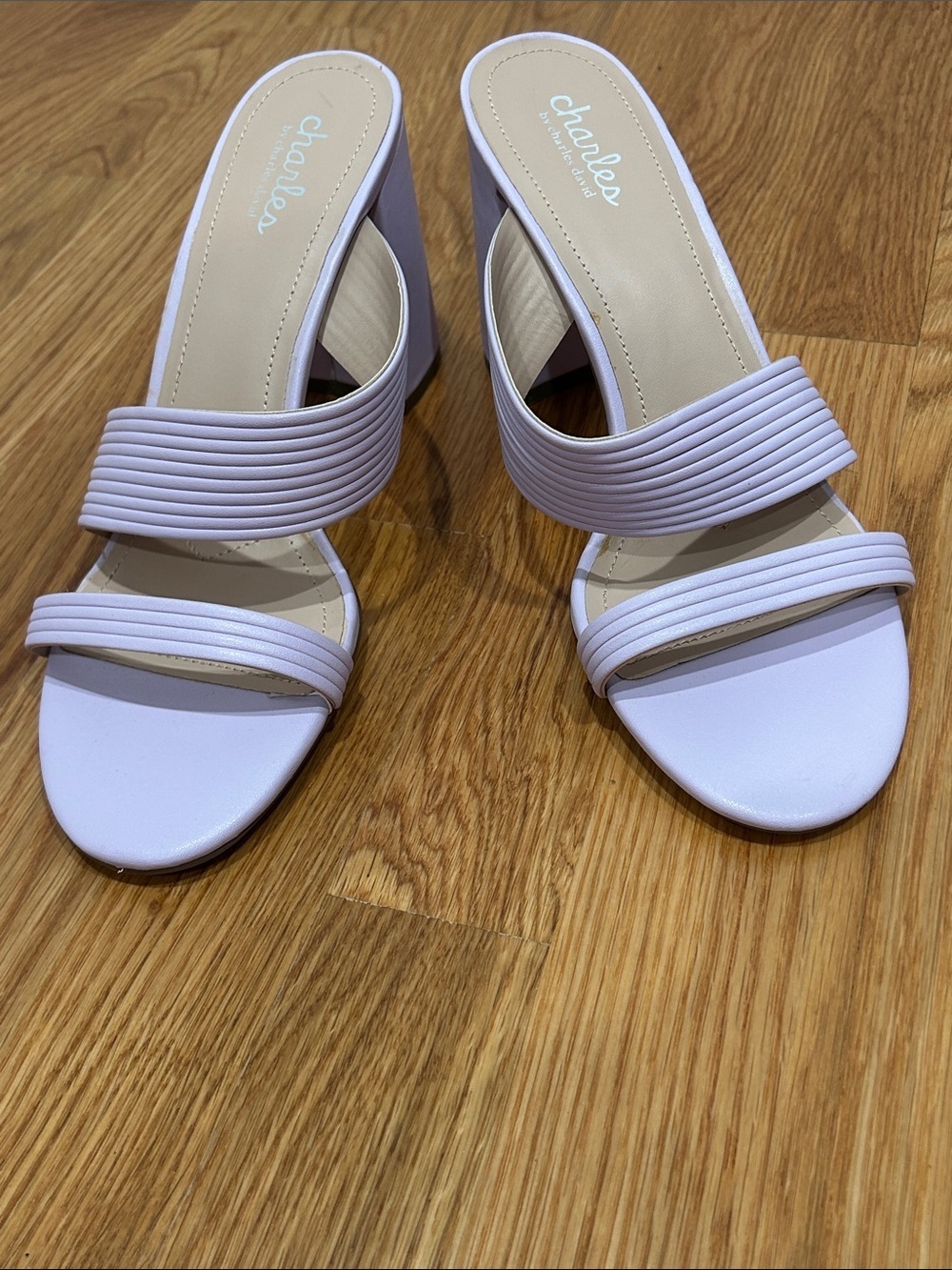Charles by Charles David women’s size 11 faux leather open toe block heel sandal - Picture 6 of 7